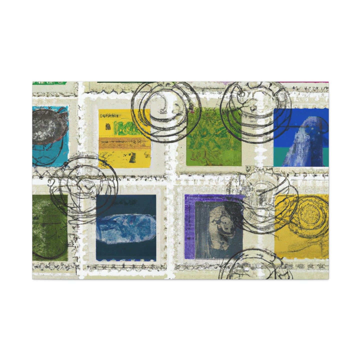 "Worldwide Wonders: An International Postage Stamp Collection" - Postage Stamp Collector Canvas Wall Art