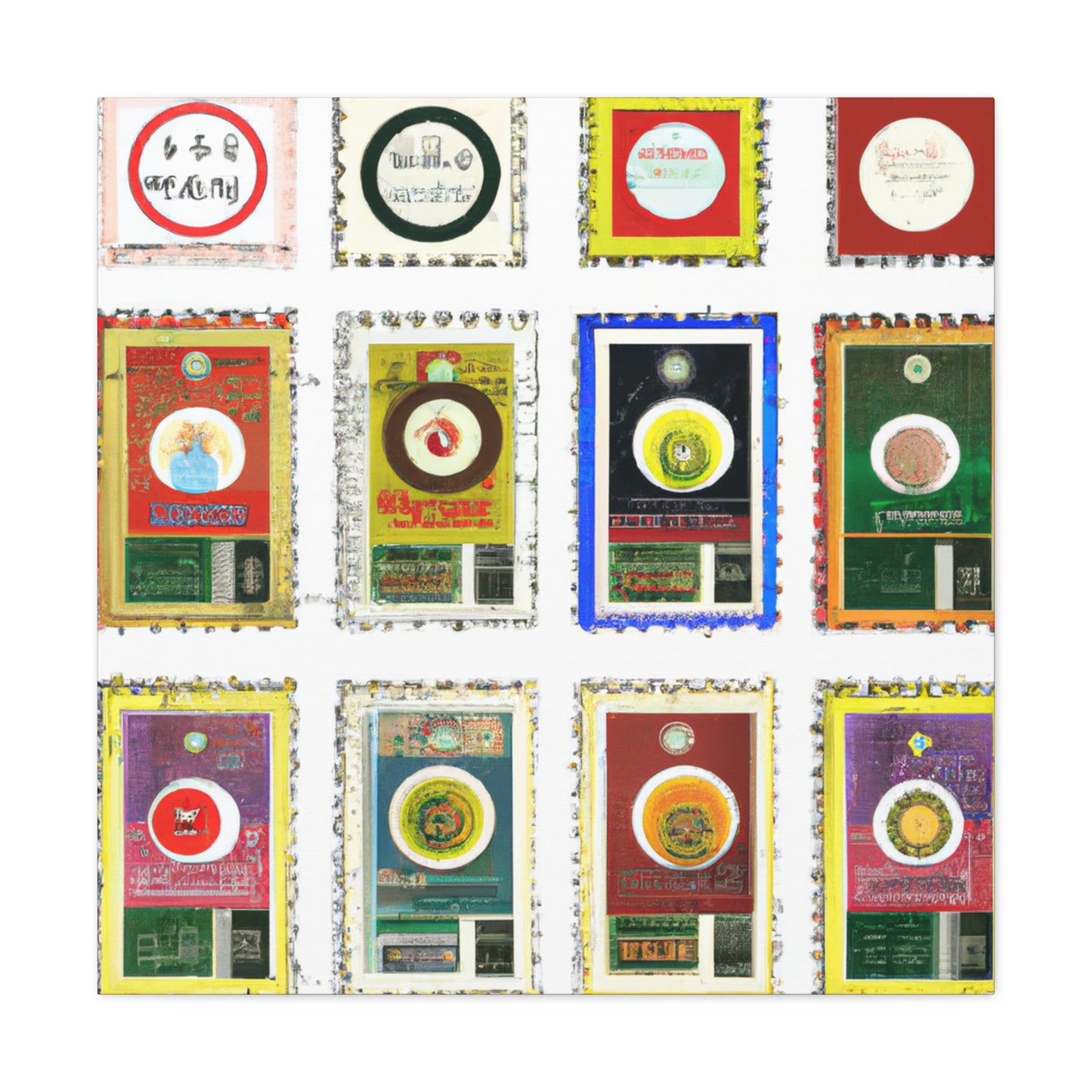 Global Stamp Collection. - Postage Stamp Collector Canvas Wall Art