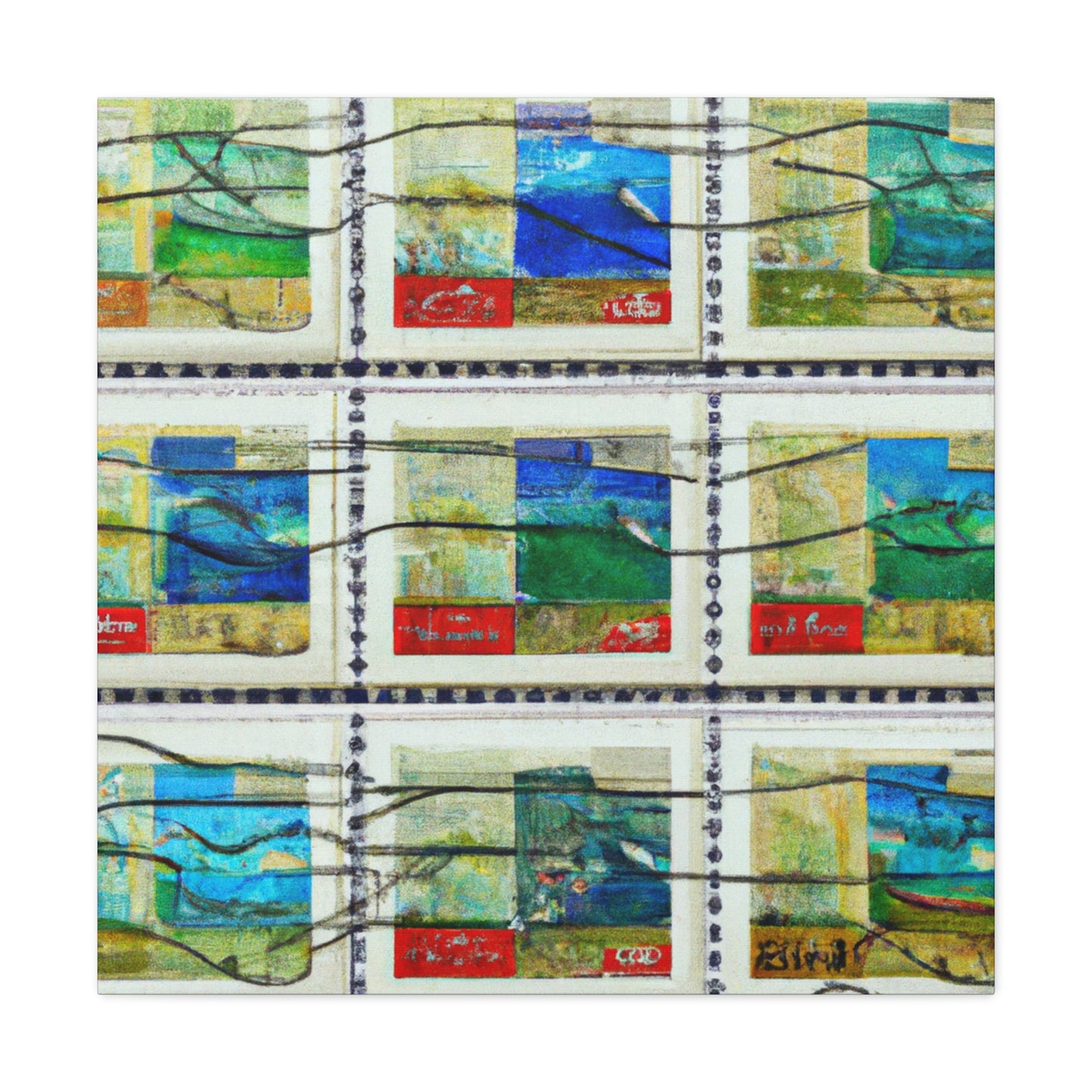 Globe Trotting Postage Stamps - Postage Stamp Collector Canvas Wall Art