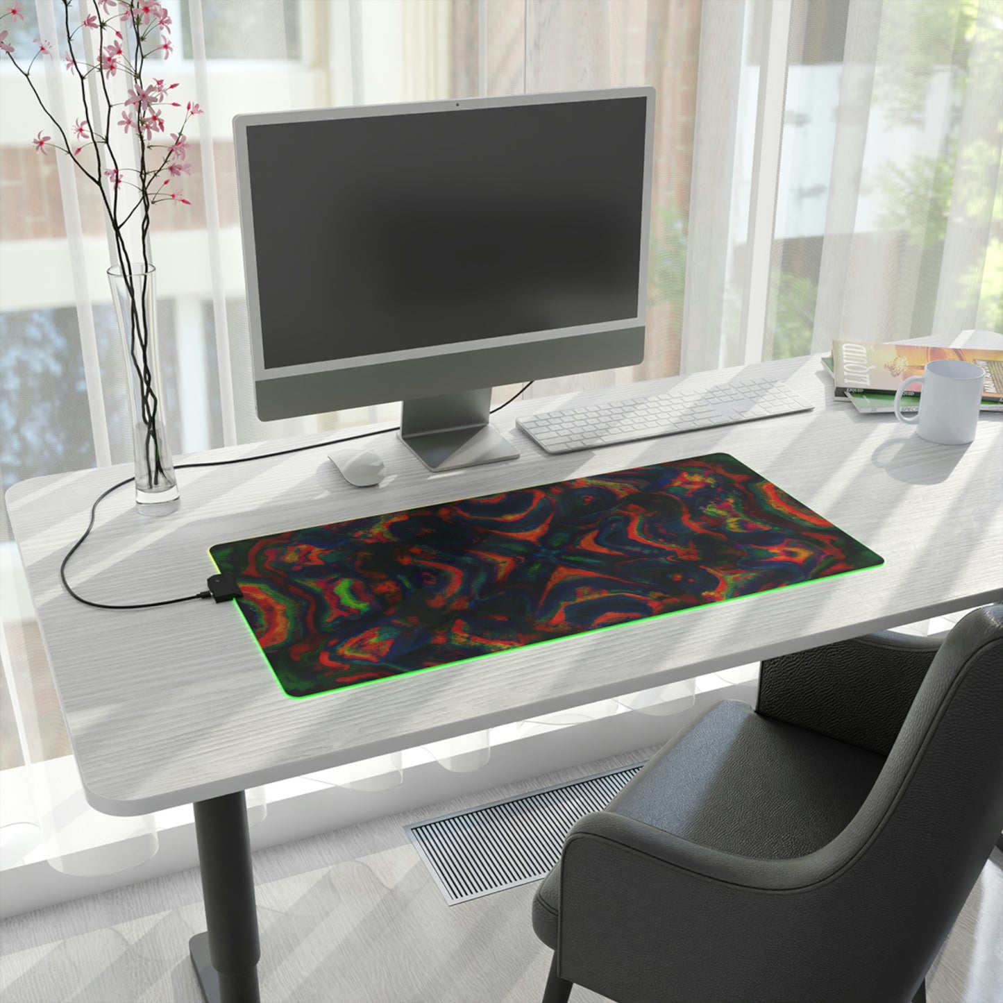 Skip 'n' Glide - Psychedelic Trippy LED Light Up Gaming Mouse Pad