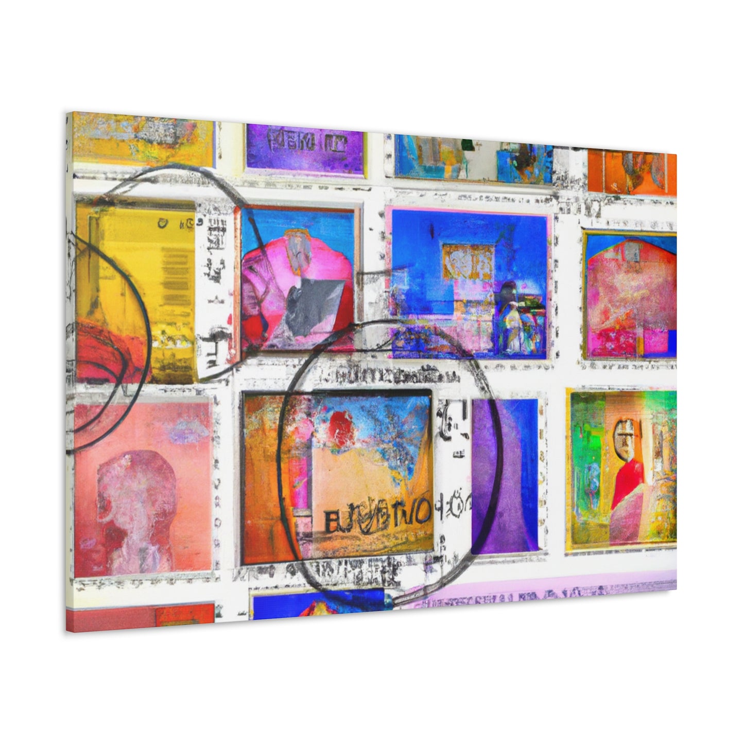 Global Express Stamps - Postage Stamp Collector Canvas Wall Art