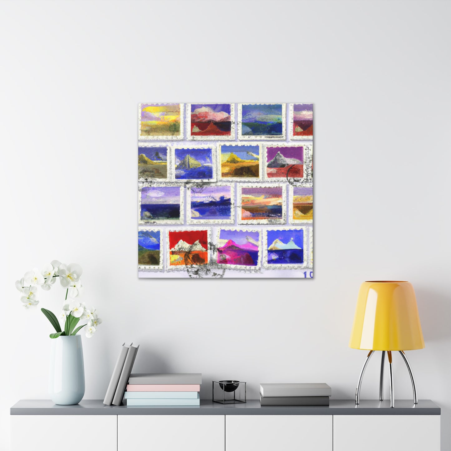 Globetrotting Stamps - Postage Stamp Collector Canvas Wall Art