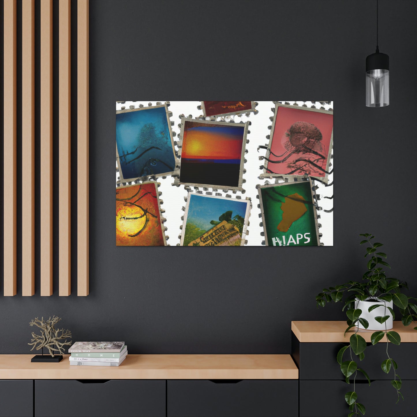 "Globetrotter Postal Stamps" - Postage Stamp Collector Canvas Wall Art