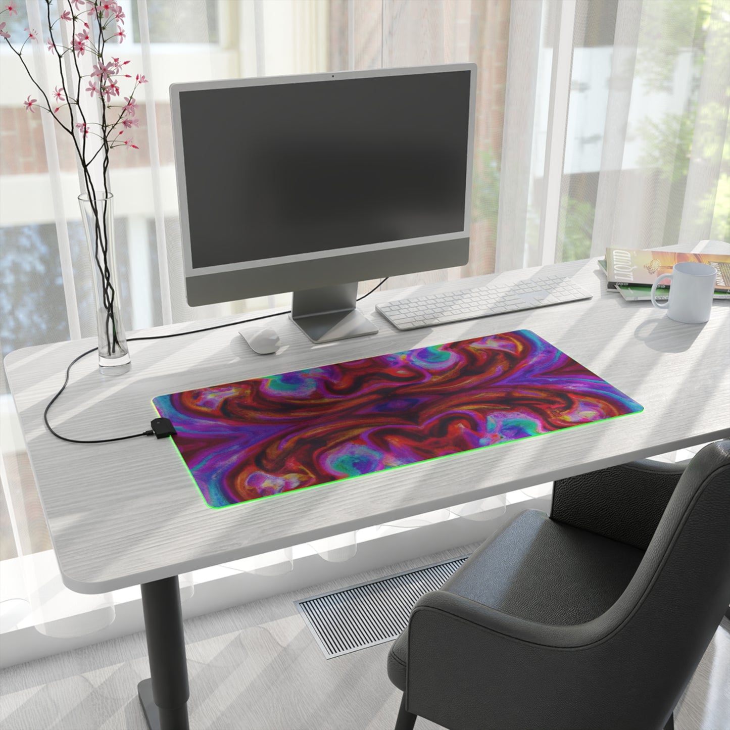 Turbo Texan - Psychedelic Trippy LED Light Up Gaming Mouse Pad