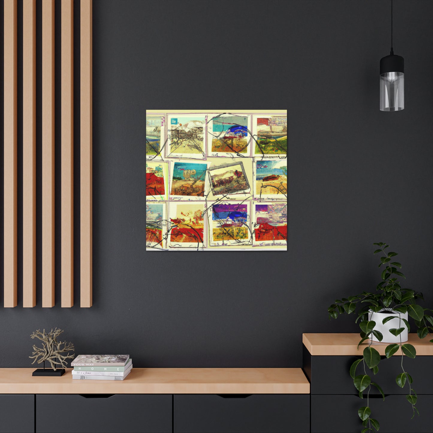 International Art Series - Postage Stamp Collector Canvas Wall Art