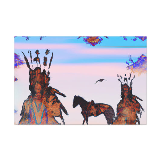 Chief Laughing Bear - Native American Indian Canvas Wall Art