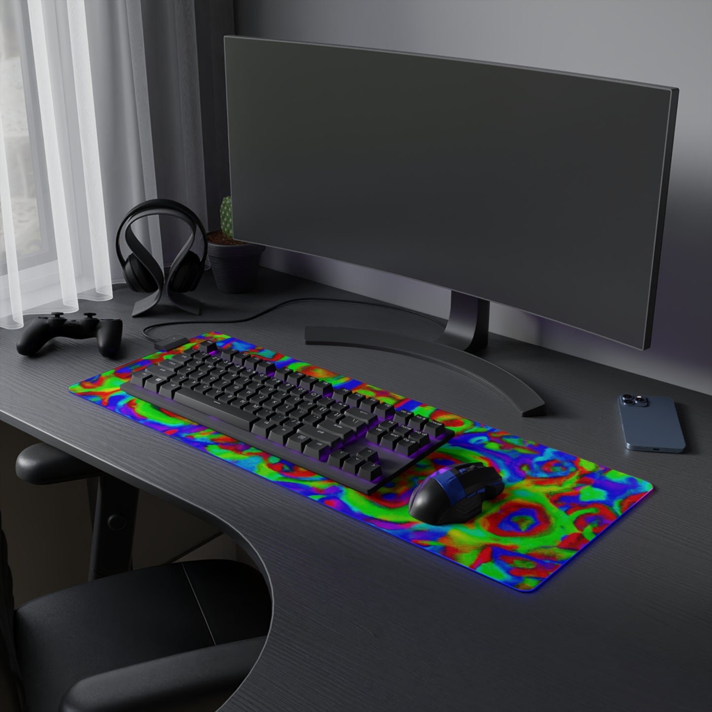 Lance Rocker - Psychedelic Trippy LED Light Up Gaming Mouse Pad