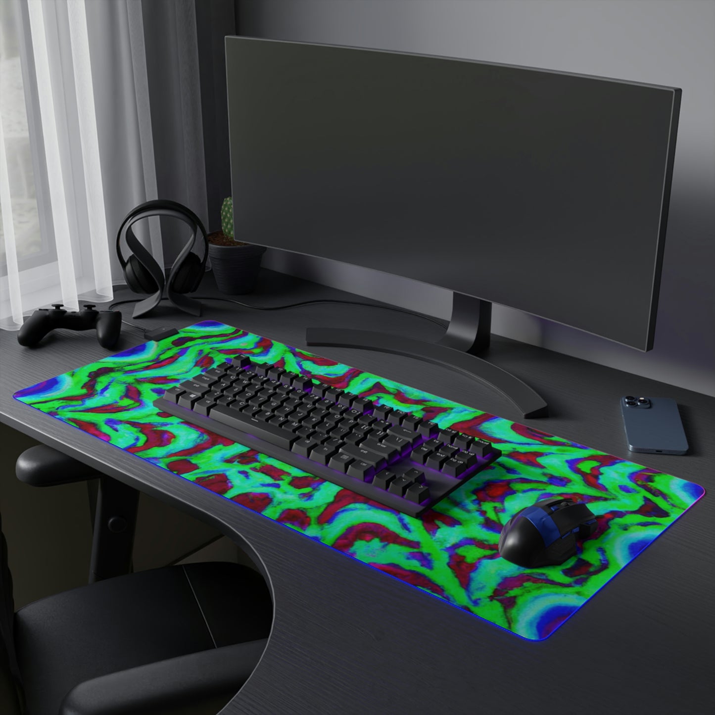 Popeye Perkins - Psychedelic Trippy LED Light Up Gaming Mouse Pad