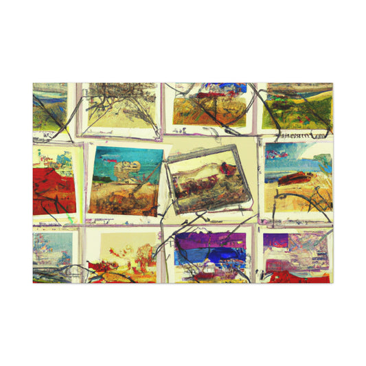 International Art Series - Postage Stamp Collector Canvas Wall Art