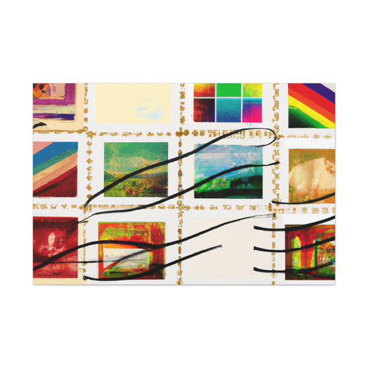 Global Journey Stamps - Postage Stamp Collector Canvas Wall Art