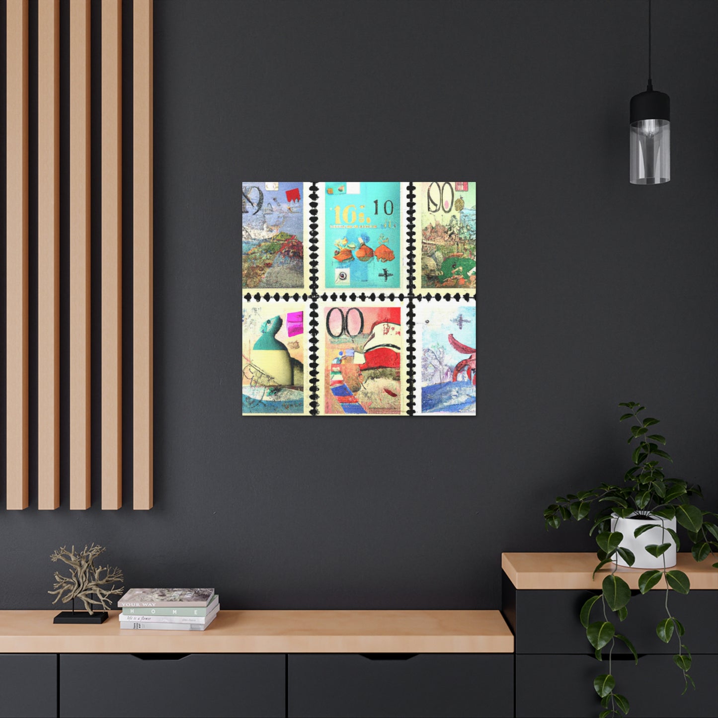 Globelilies - Postage Stamp Collector Canvas Wall Art