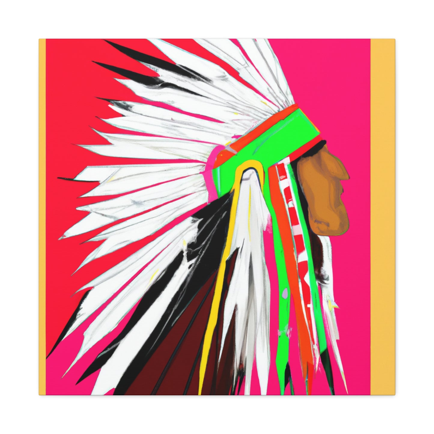 Little Hawk of the Great Plains - Native American Indian Canvas Wall Art