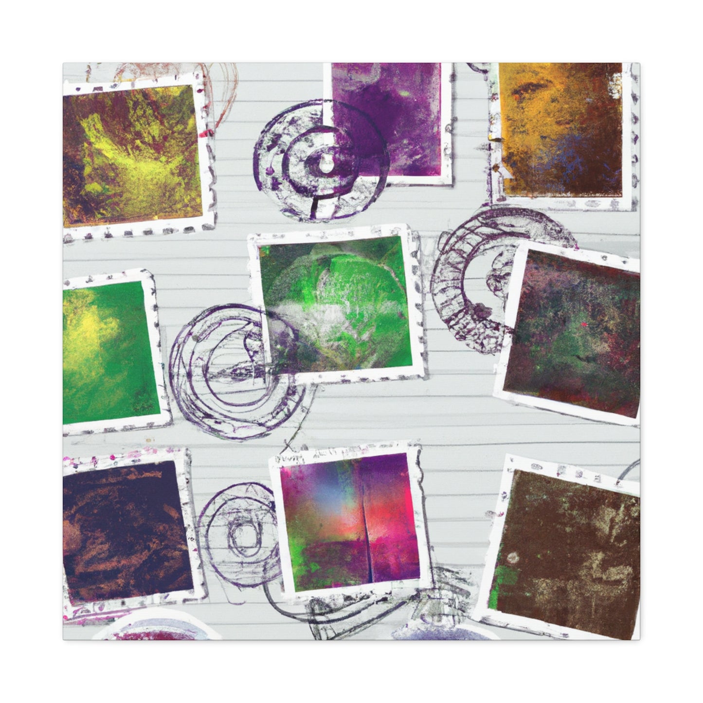 Global Celebrations Stamp Series - Postage Stamp Collector Canvas Wall Art