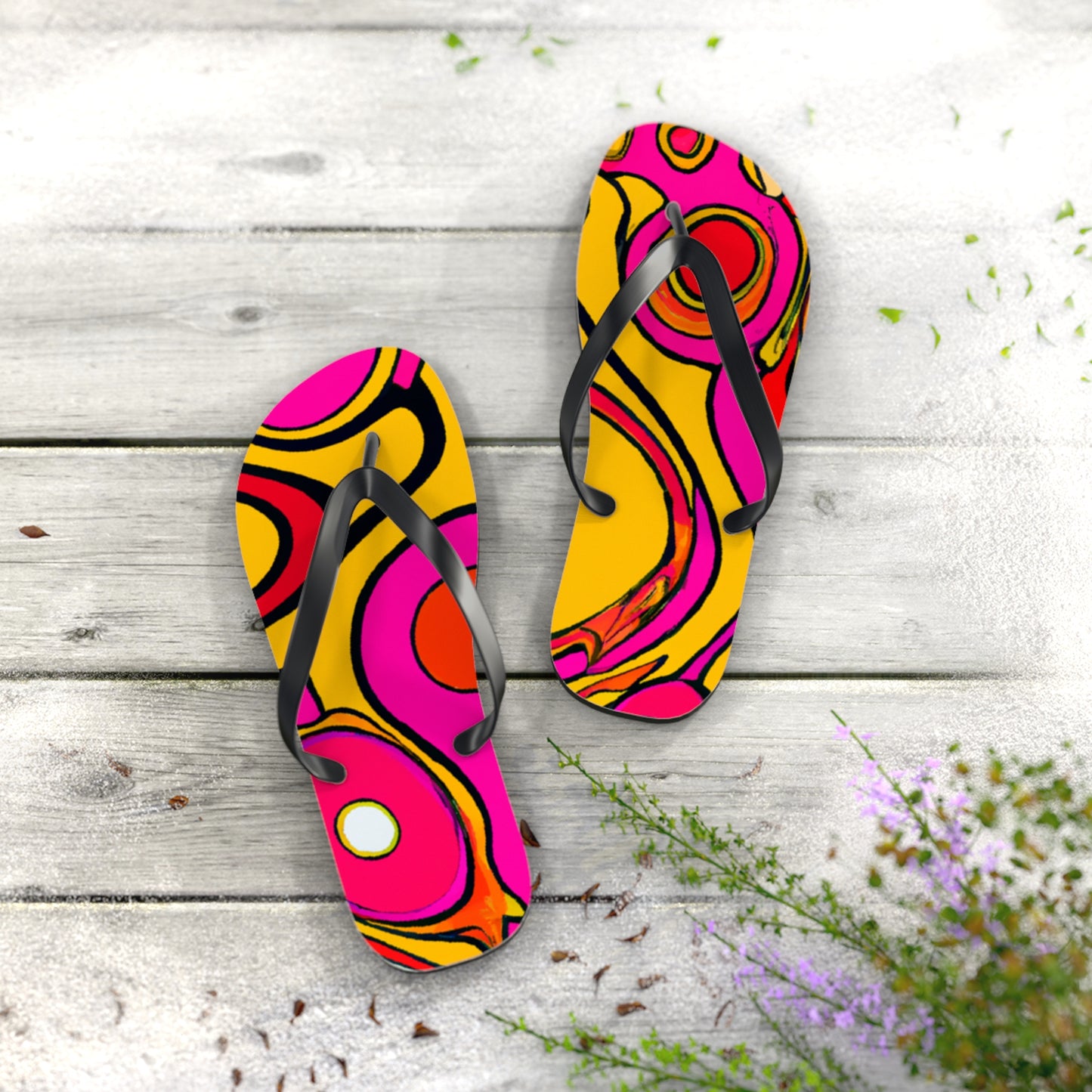 Charlotte Brownson Shoemakers - Psychedelic Trippy Flip Flop Beach Sandals