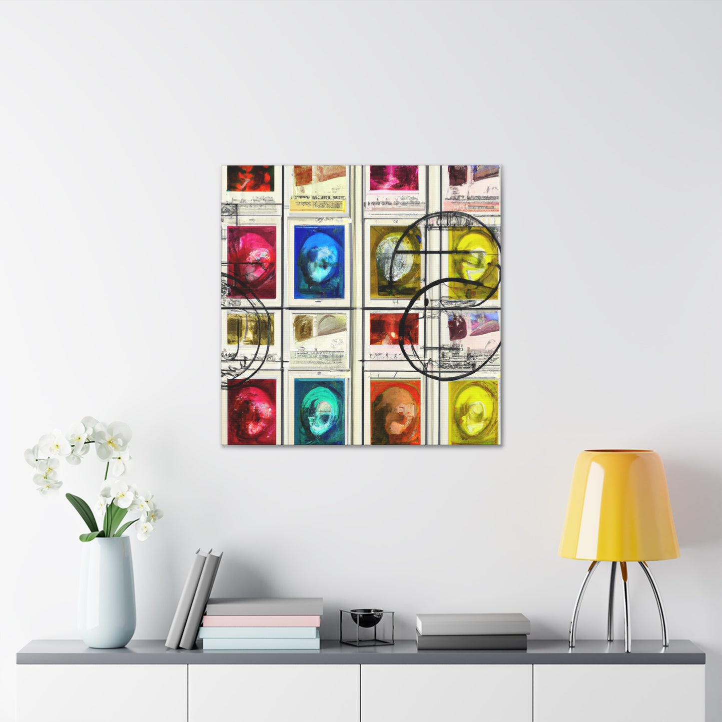 "Symbols of Global Unity" - Postage Stamp Collector Canvas Wall Art