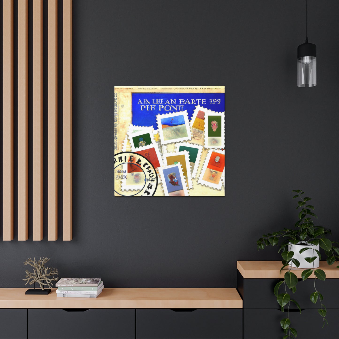 Globetrotting Stamps - Postage Stamp Collector Canvas Wall Art