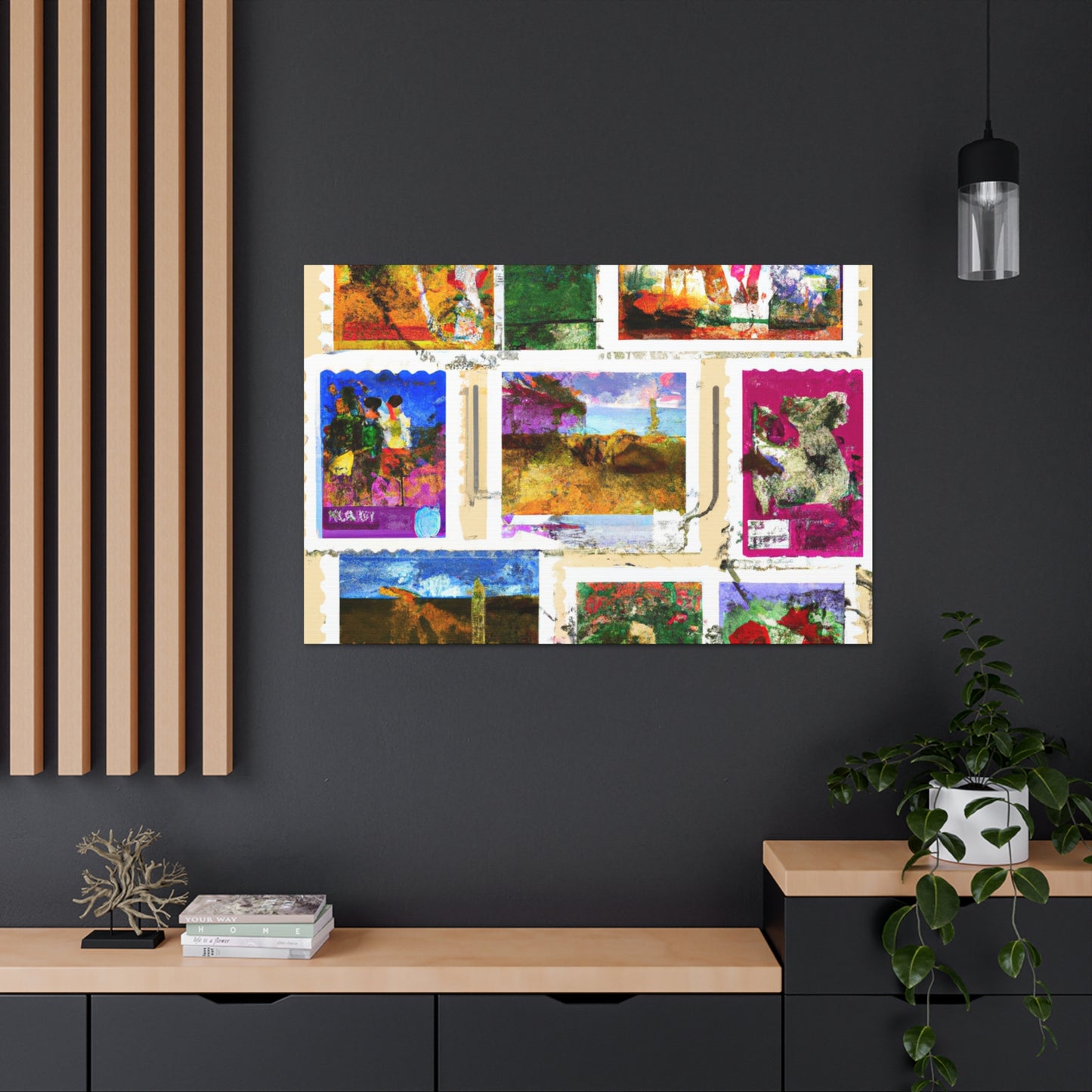 Global Expressions Stamps - Postage Stamp Collector Canvas Wall Art