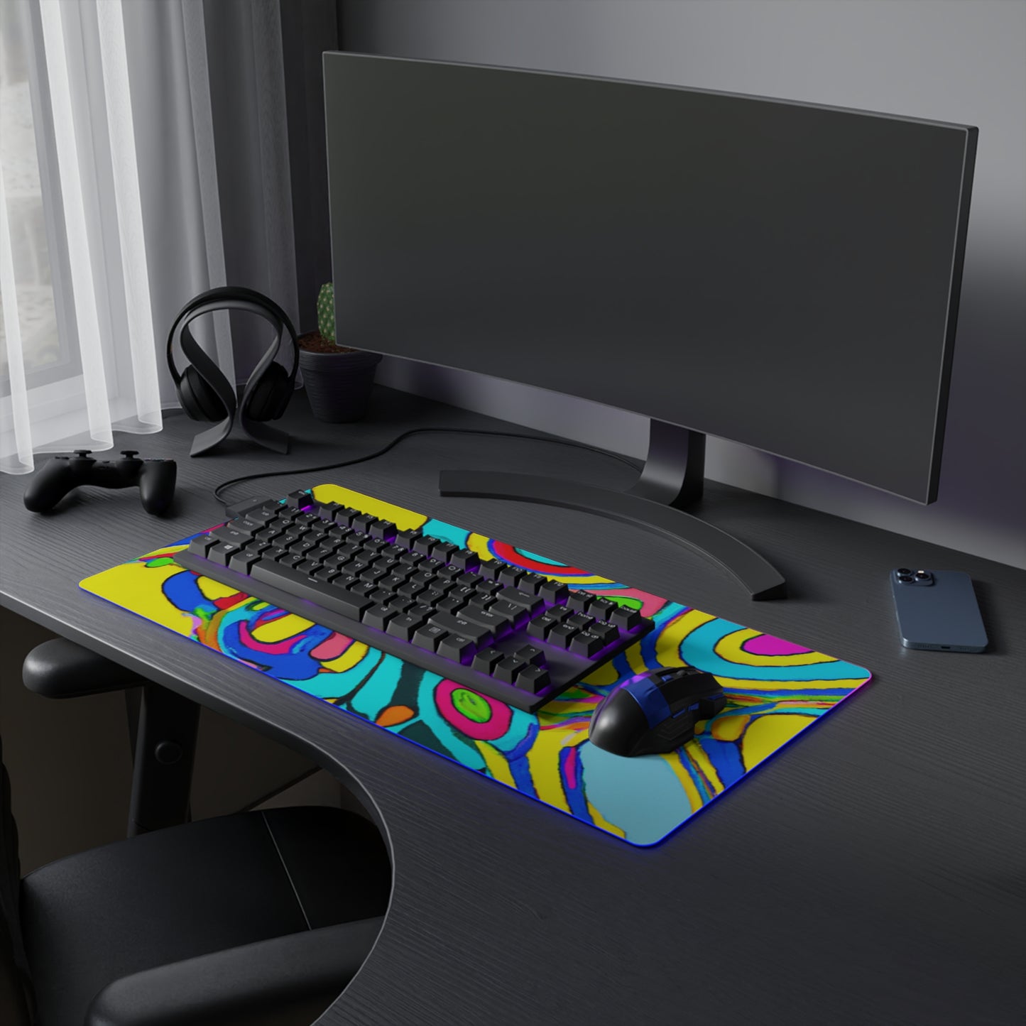 Amelia Astroblast - Psychedelic Trippy LED Light Up Gaming Mouse Pad