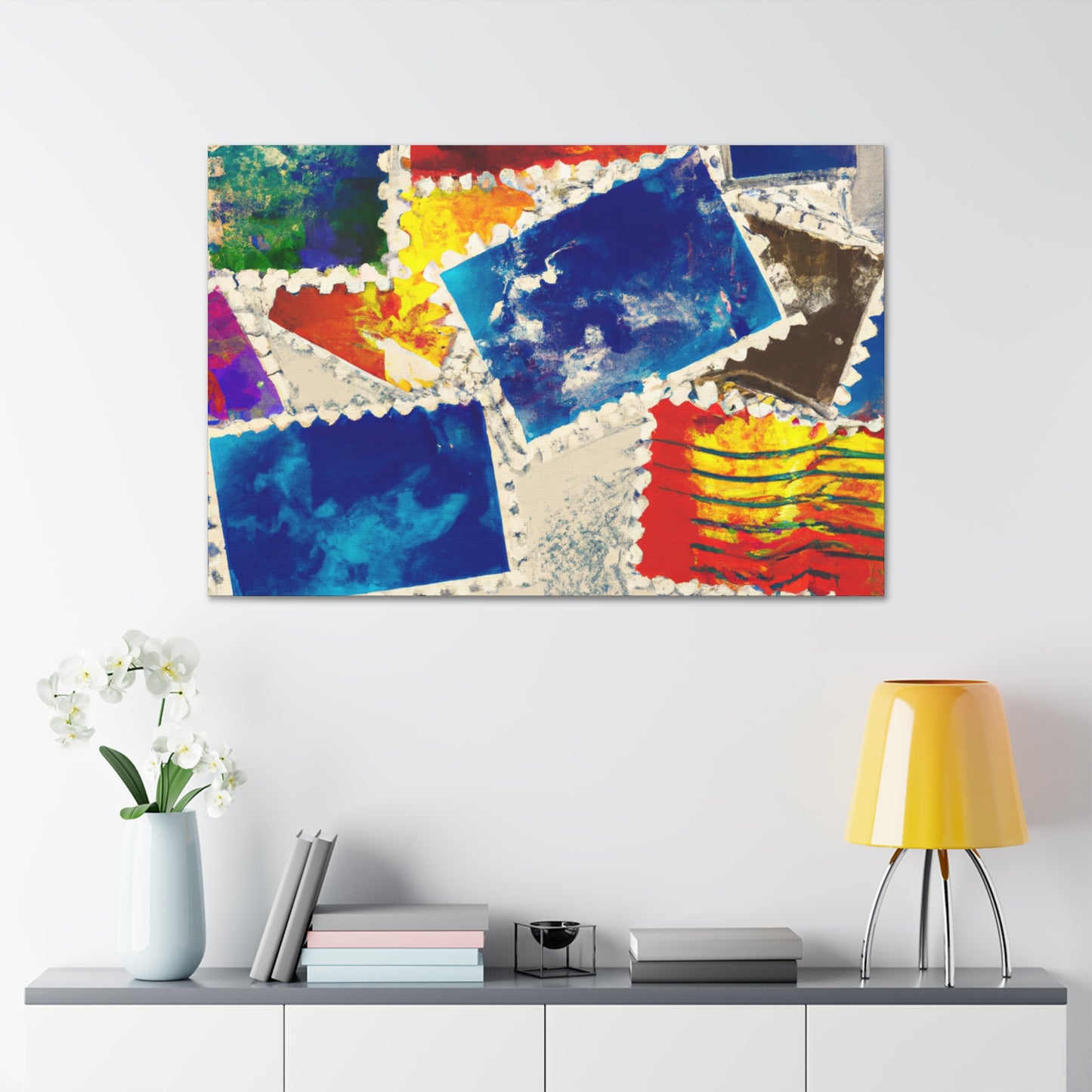 Global Postal Stamp Collection. - Postage Stamp Collector Canvas Wall Art