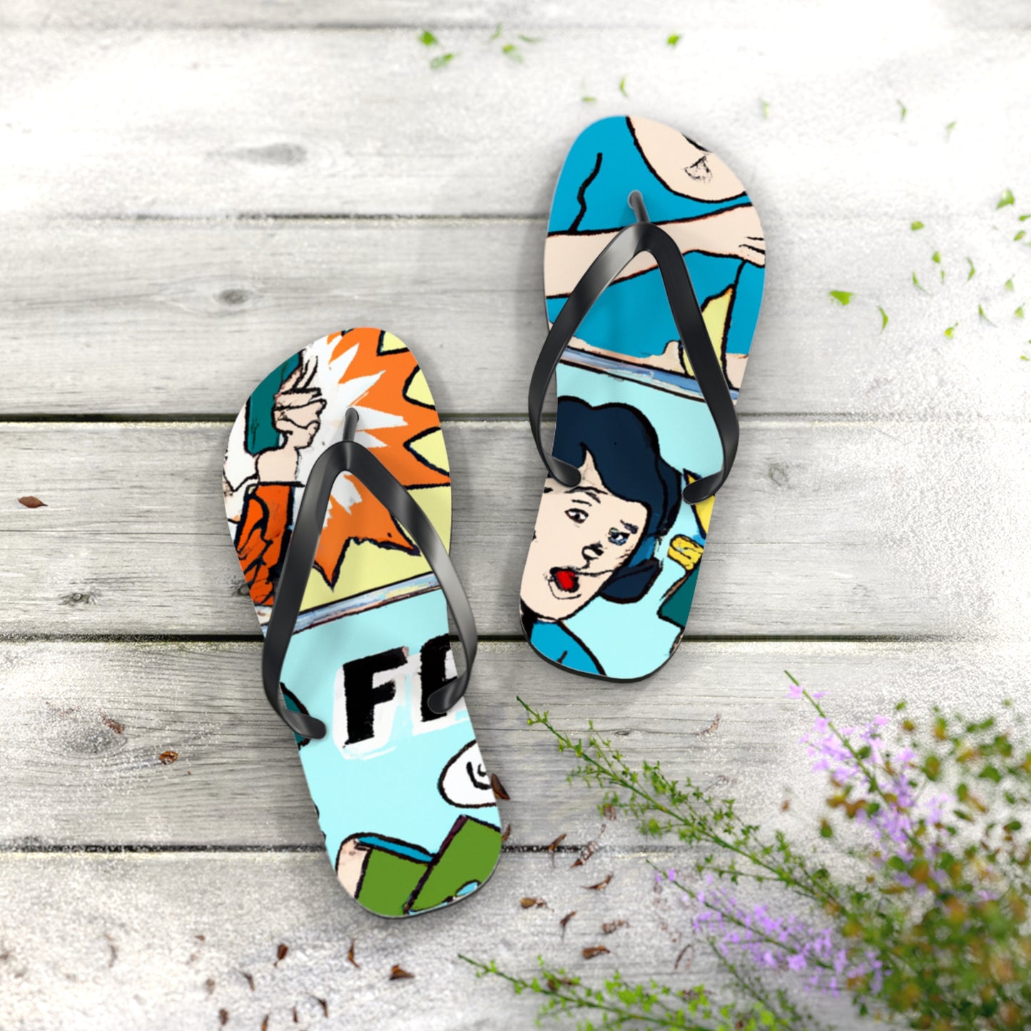 Captain Caliber - Comics Collector Flip Flop Beach Sandals