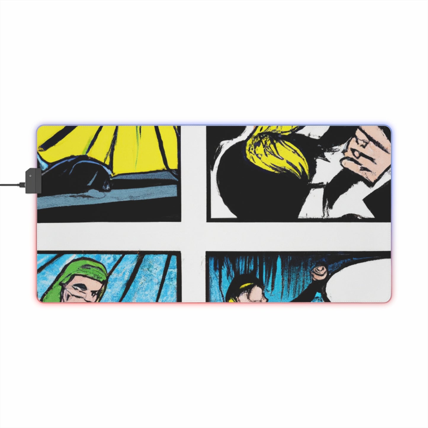 Claude Rockabilly - Comic Book Collector LED Light Up Gaming Mouse Pad