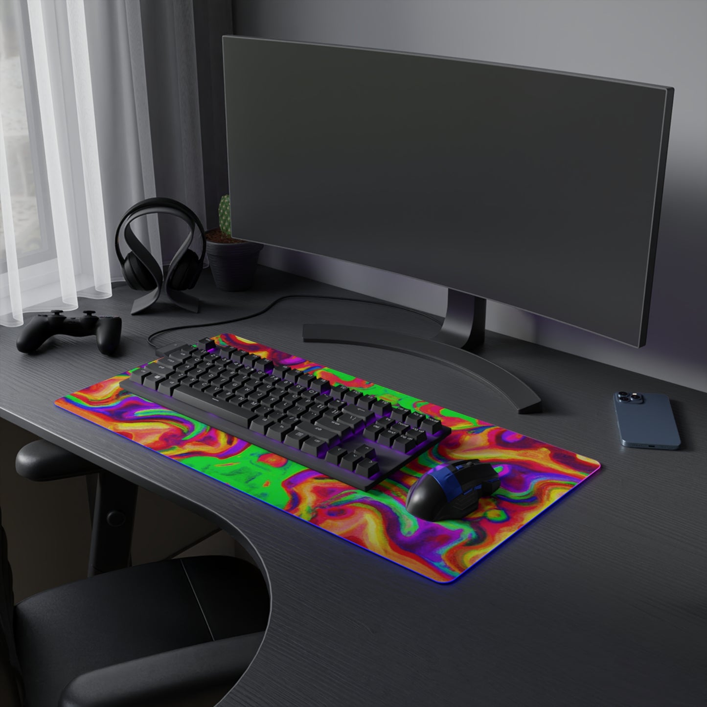 Bucky Blitzendroid - Psychedelic Trippy LED Light Up Gaming Mouse Pad