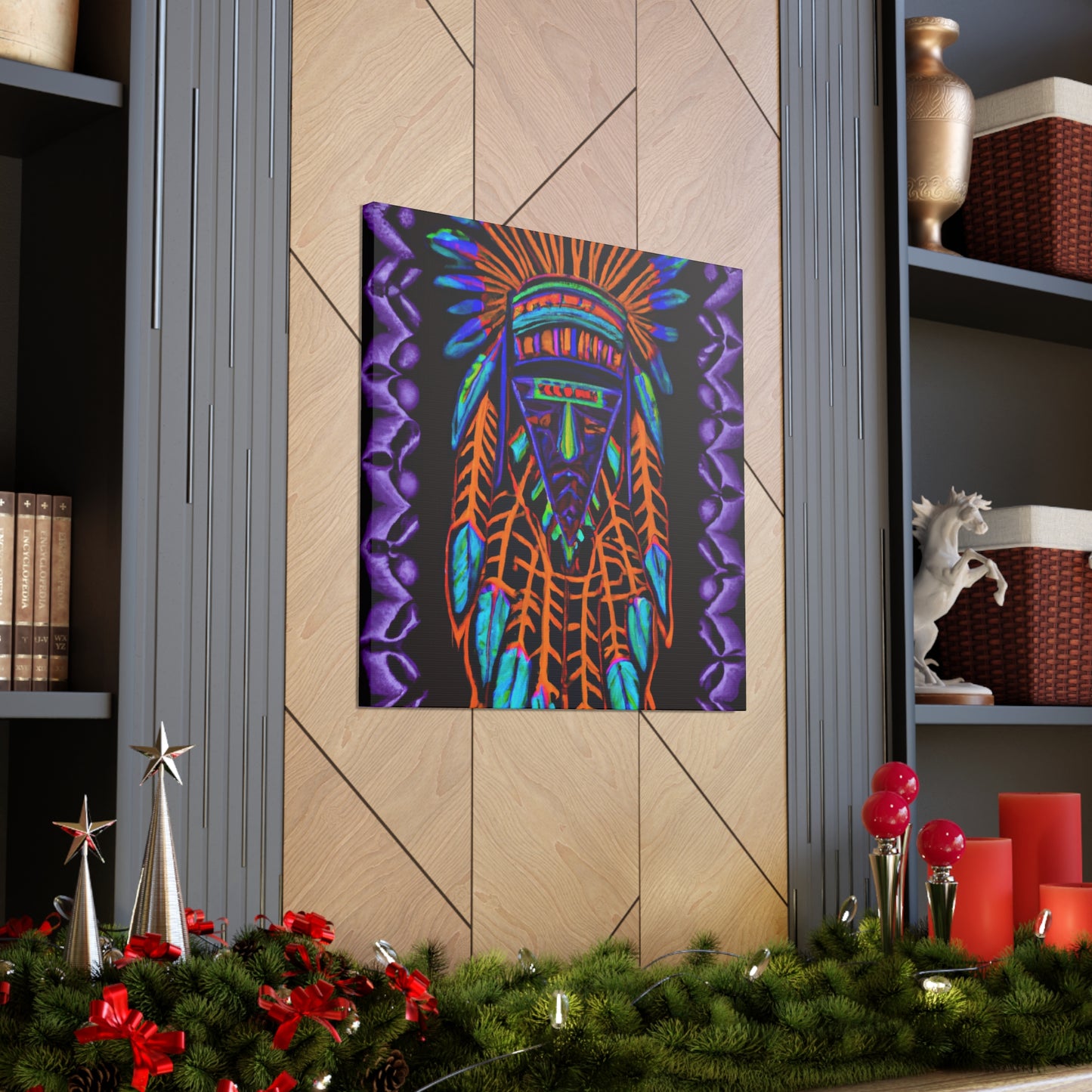 Running Elk - Native American Indian Canvas Wall Art