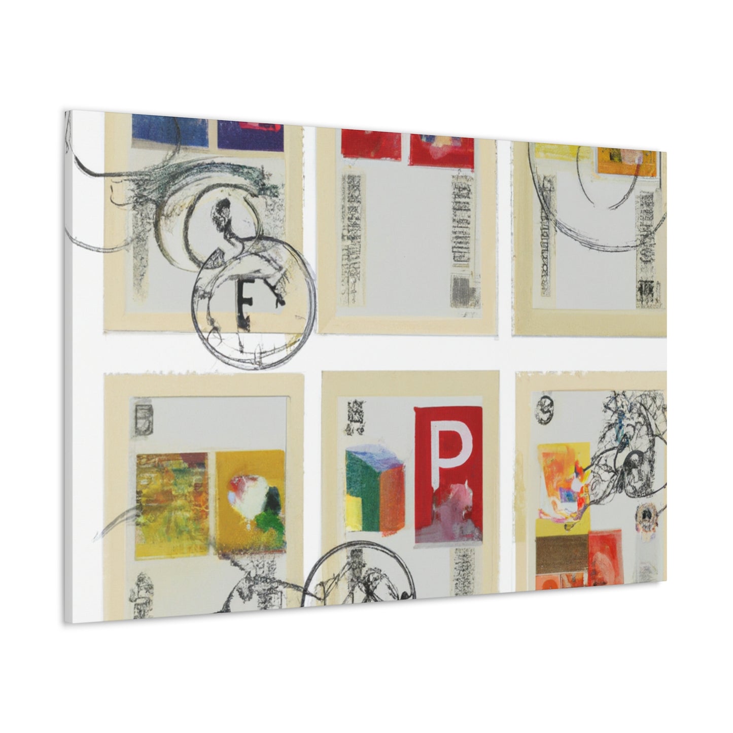 Peaceful Passport Stamps - Postage Stamp Collector Canvas Wall Art