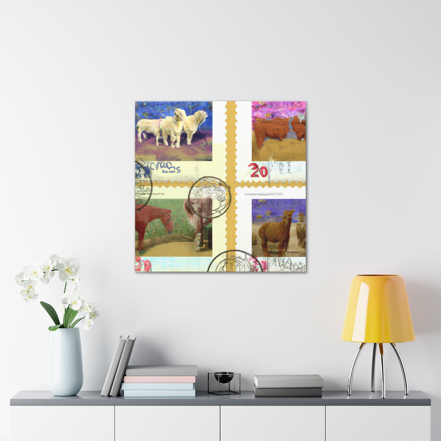 "Cultural Crossroads" - Postage Stamp Collector Canvas Wall Art