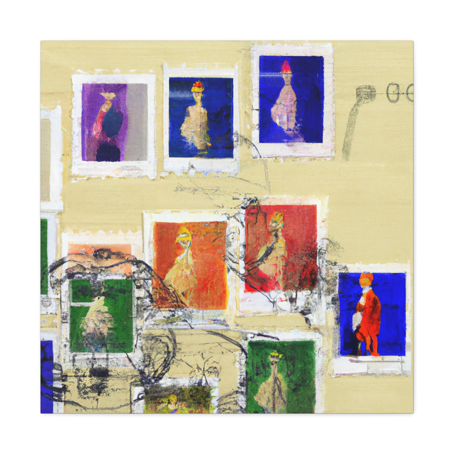 International Journey Stamps - Postage Stamp Collector Canvas Wall Art