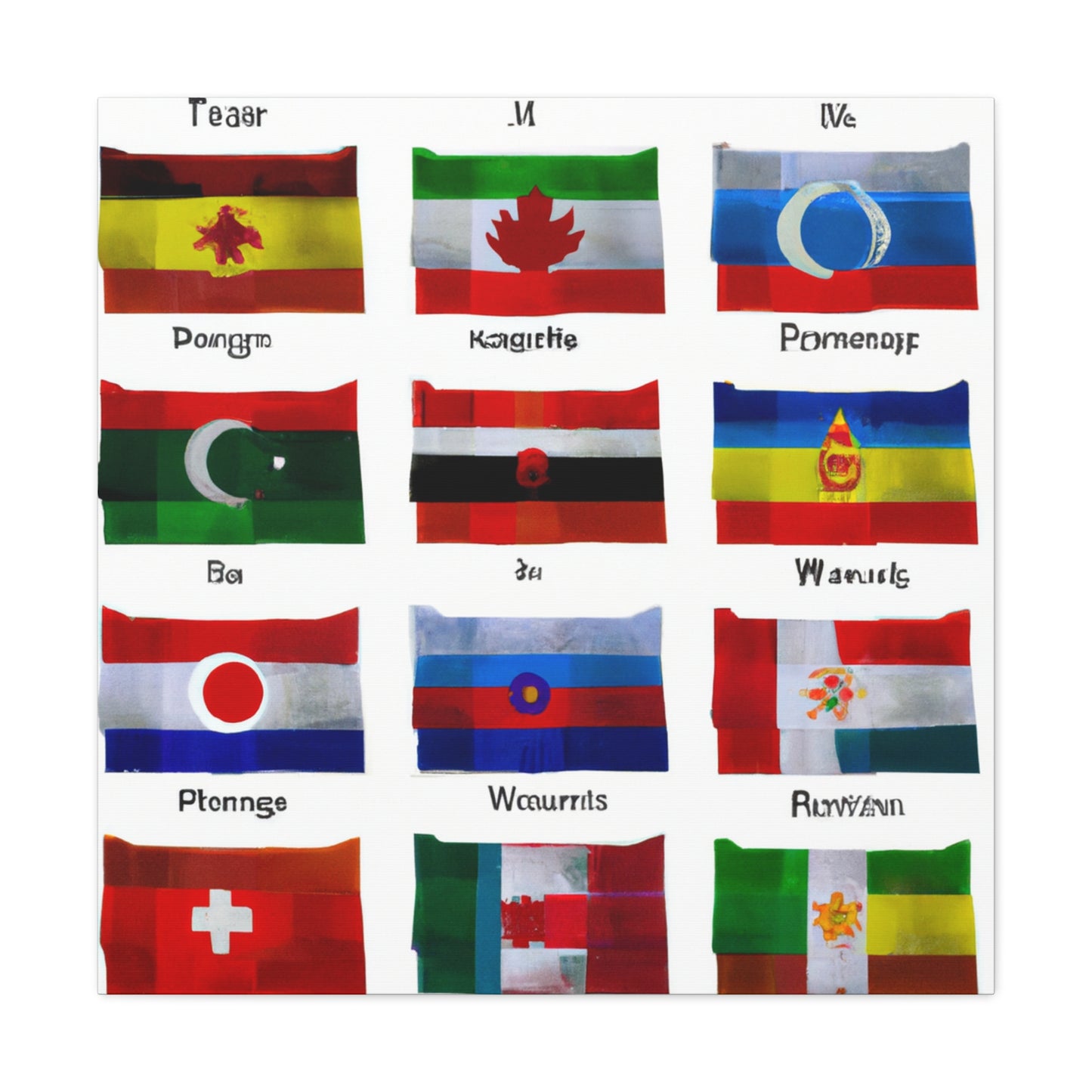 Elizabeth Smithson - Flags Of The World Canvas Wall Art