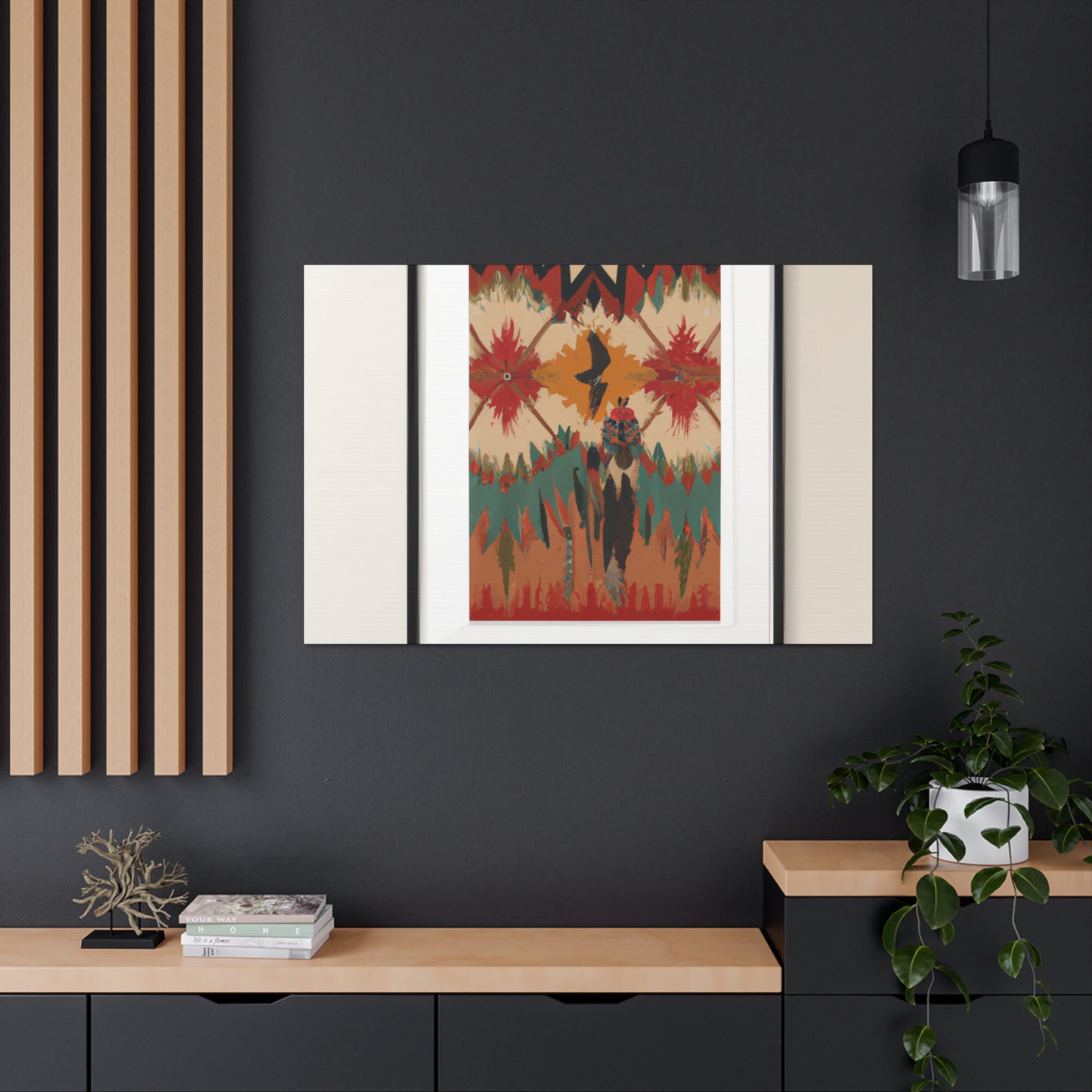 Running Wolf - Native American Indian Canvas Wall Art