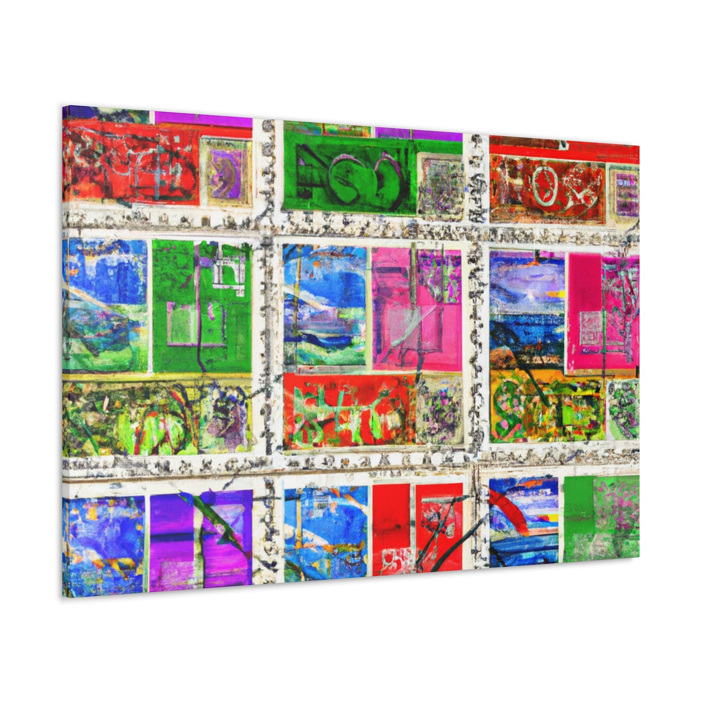 "International Expressions" - Postage Stamp Collector Canvas Wall Art