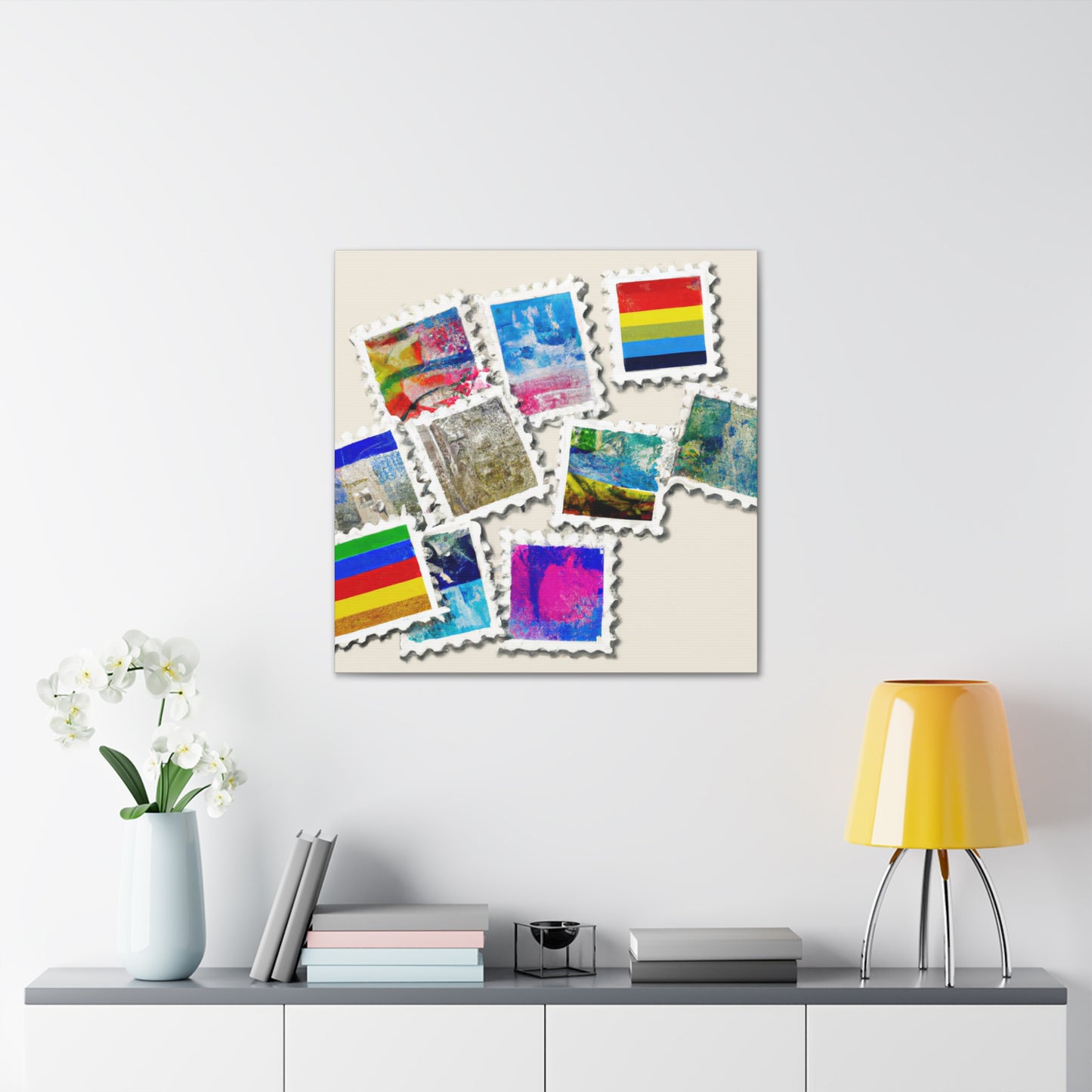 Globalizing: A Stamp Odyssey - Postage Stamp Collector Canvas Wall Art