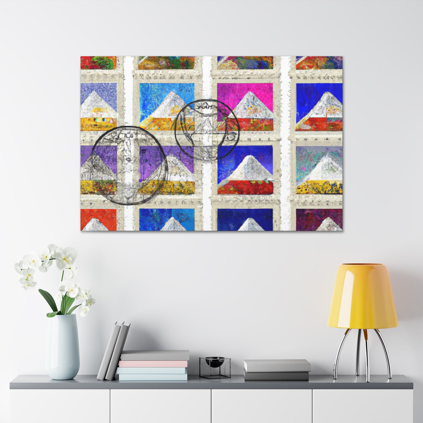 "Global Treasures" - Postage Stamp Collector Canvas Wall Art