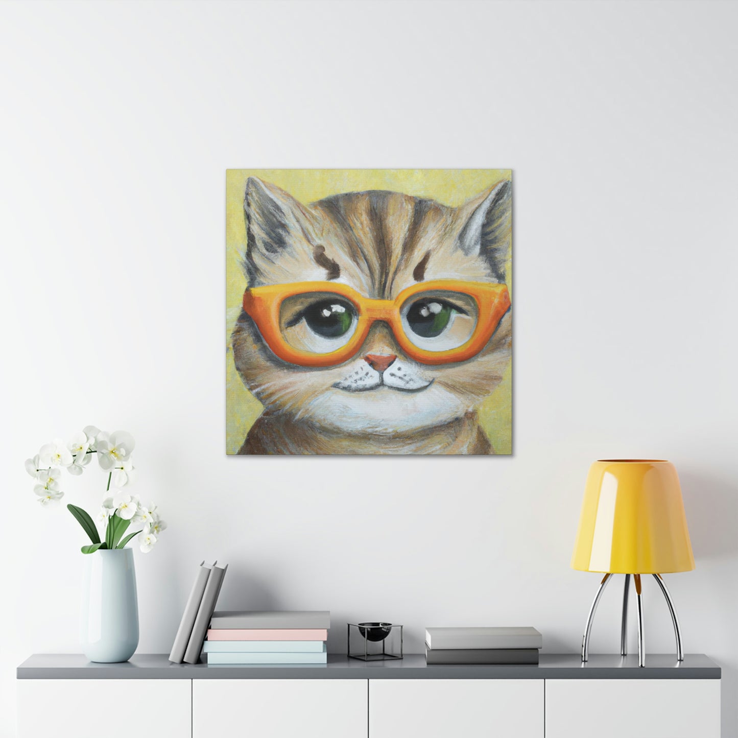 Dickie Whiskers - Cat Lovers Canvas Wall Art