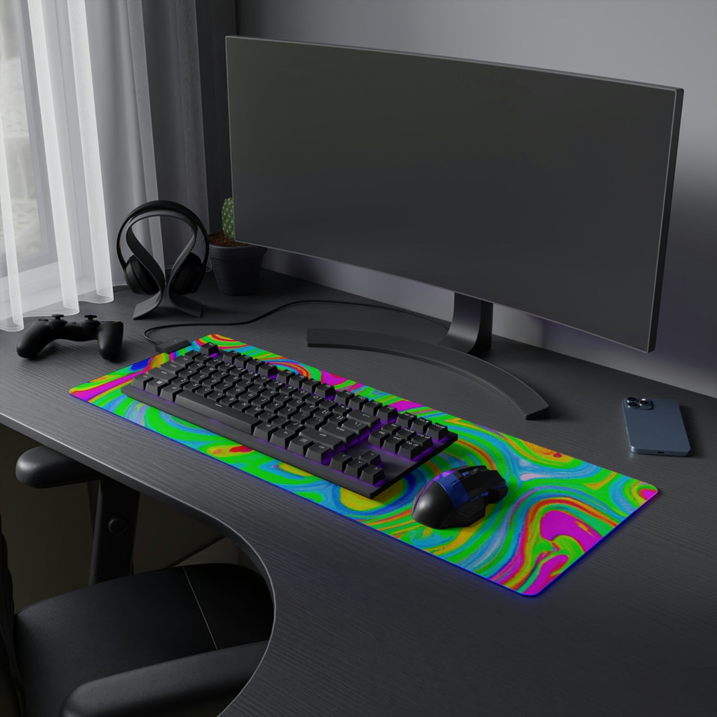 Gus 'The Groove' Gatsby - Psychedelic Trippy LED Light Up Gaming Mouse Pad