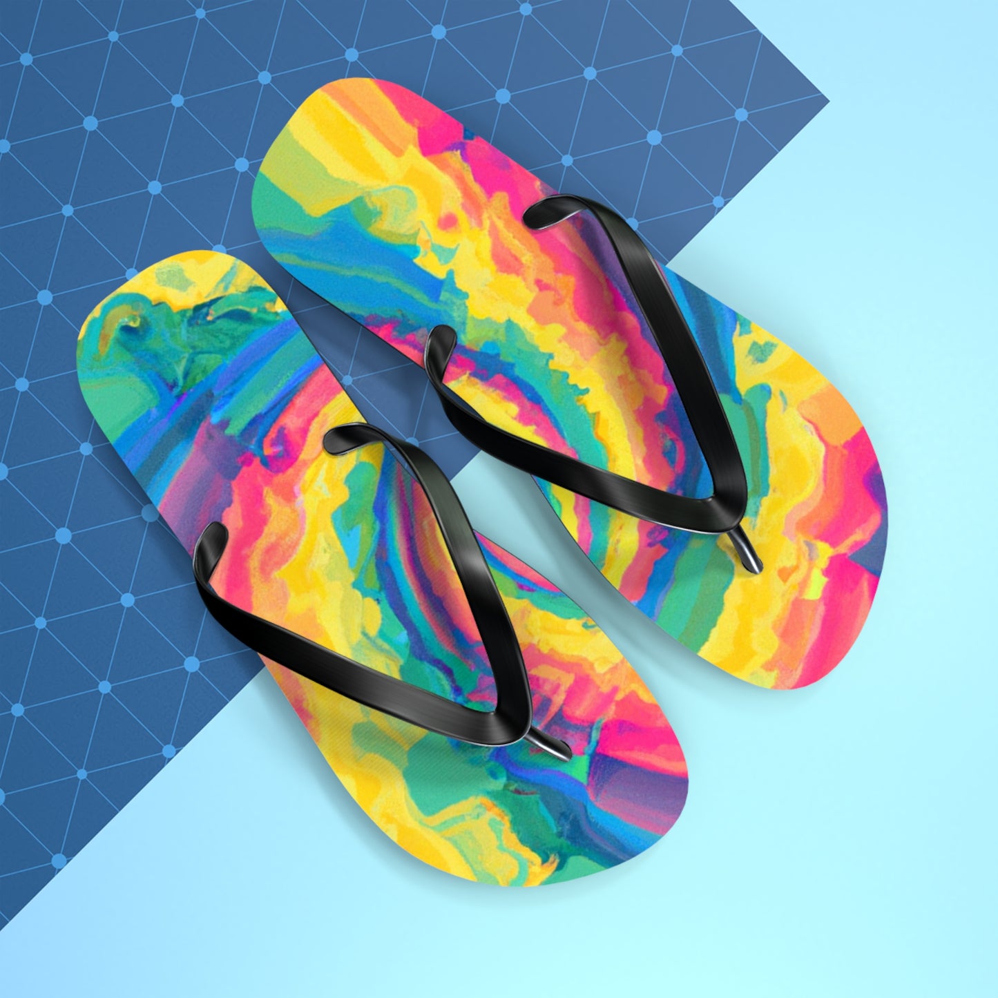 Agatha Brownridge Shoemaker - Psychedelic Trippy Flip Flop Beach Sandals