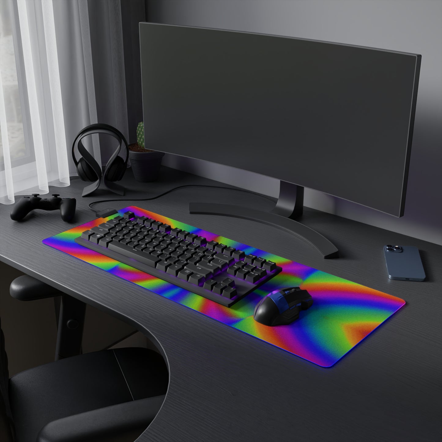 Buzzy McSparks - Psychedelic Trippy LED Light Up Gaming Mouse Pad