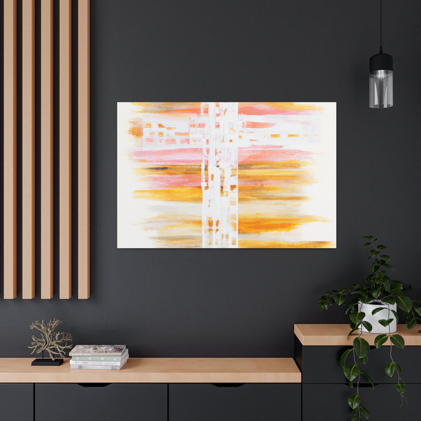 Hebrews 12:1 
"Therefore, since we are surrounded by such a great cloud of witnesses, let us throw off everything that hinders and the sin that so easily entangles. And let us run with perseverance the - Canvas Wall Art