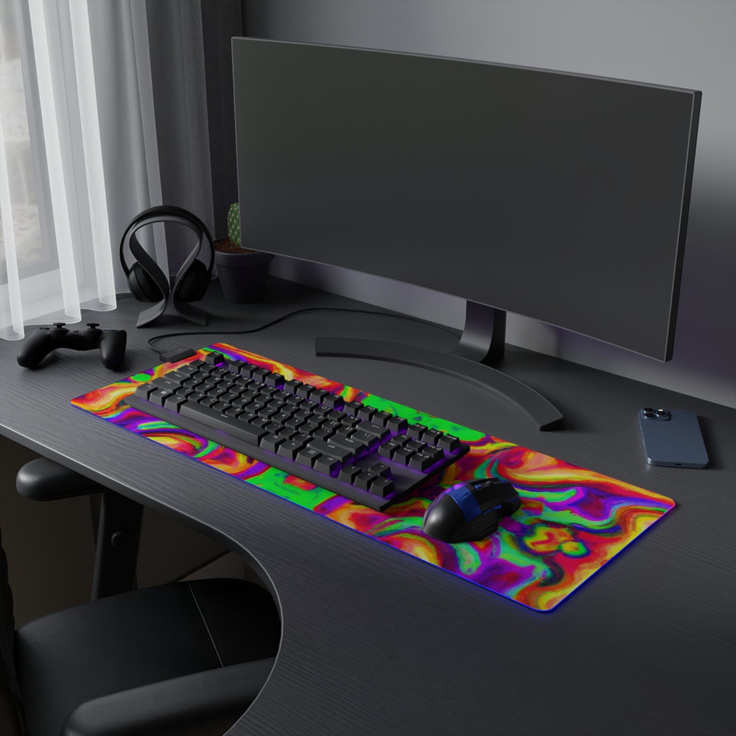 Bucky Blitzendroid - Psychedelic Trippy LED Light Up Gaming Mouse Pad