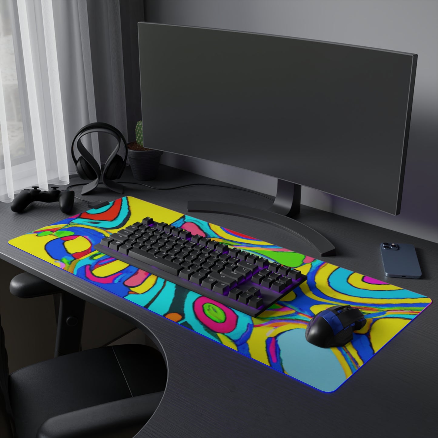 Amelia Astroblast - Psychedelic Trippy LED Light Up Gaming Mouse Pad