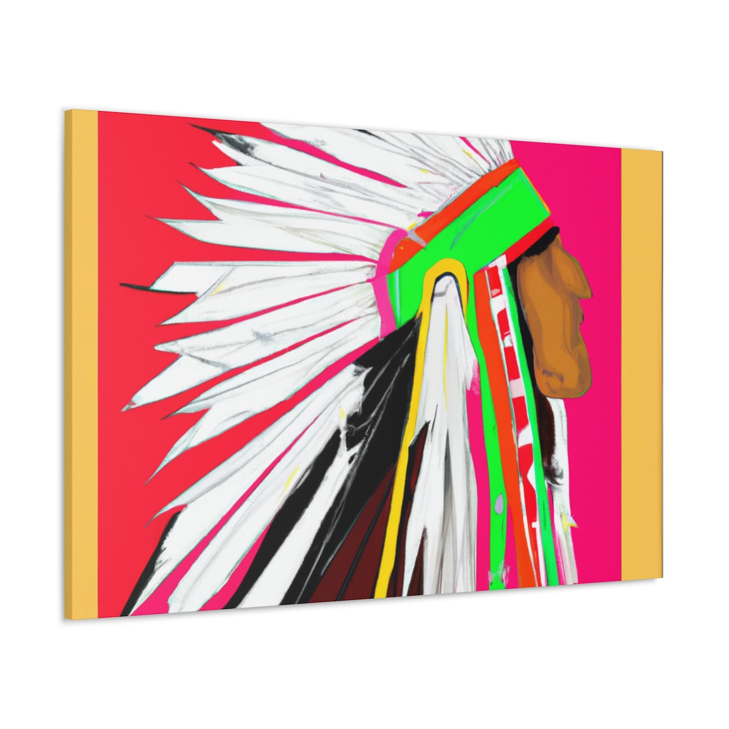 Little Hawk of the Great Plains - Native American Indian Canvas Wall Art