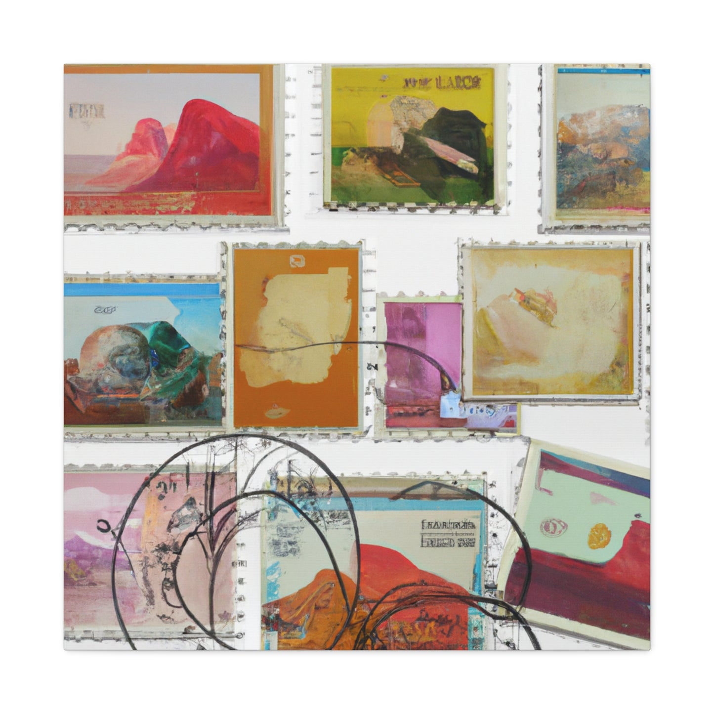 Global Forever Stamps - Postage Stamp Collector Canvas Wall Art