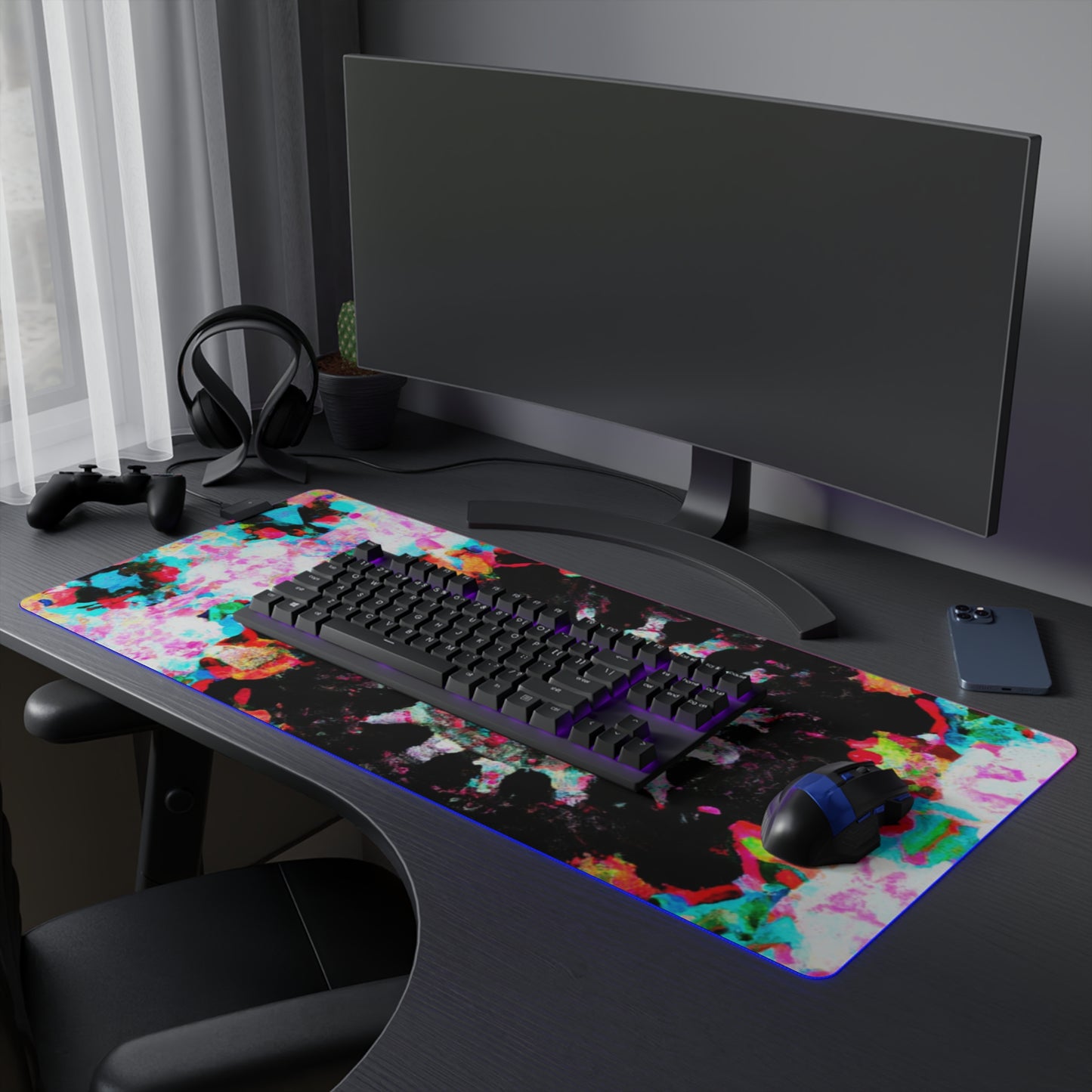 Robbie Rocketship - Psychedelic Trippy LED Light Up Gaming Mouse Pad