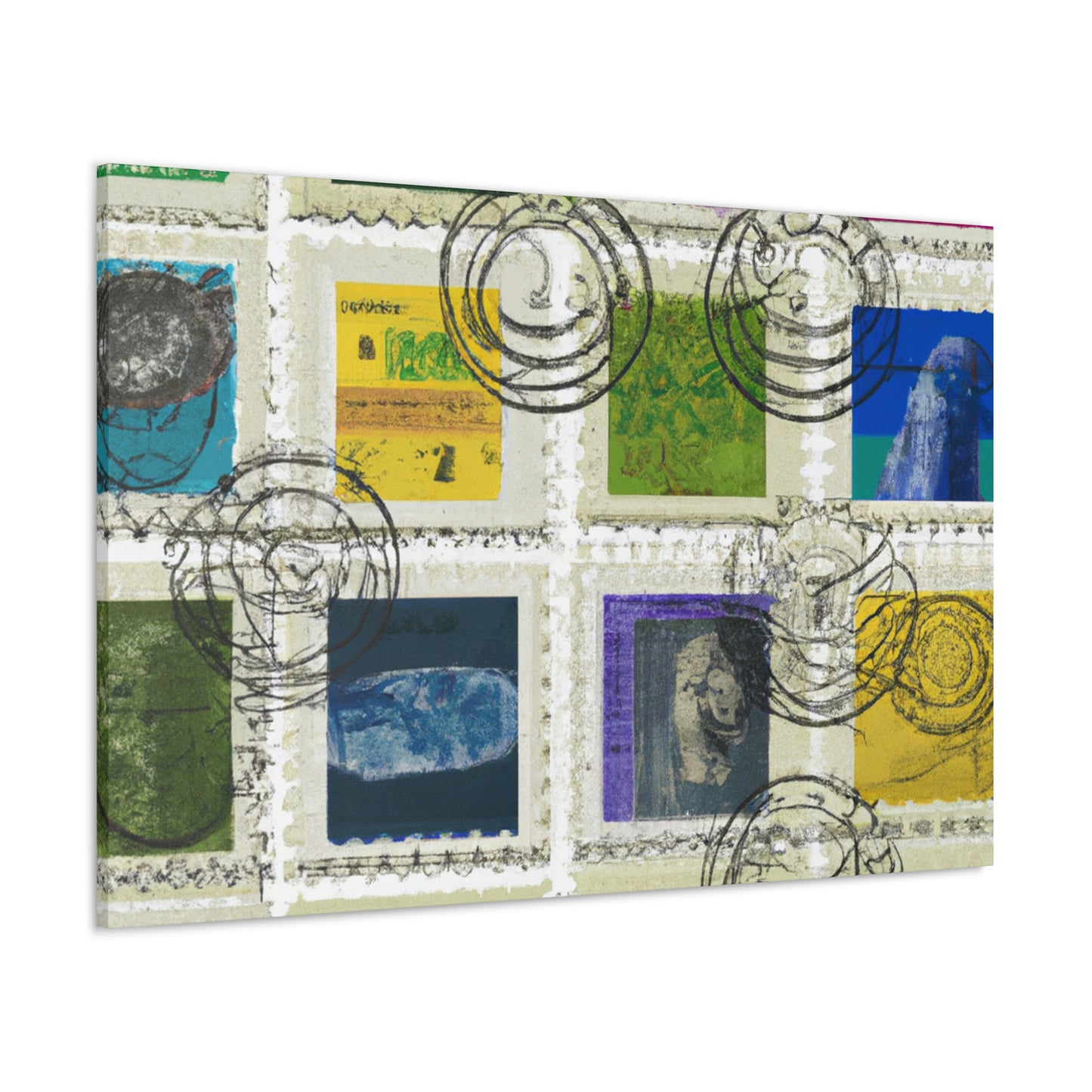 "Worldwide Wonders: An International Postage Stamp Collection" - Postage Stamp Collector Canvas Wall Art