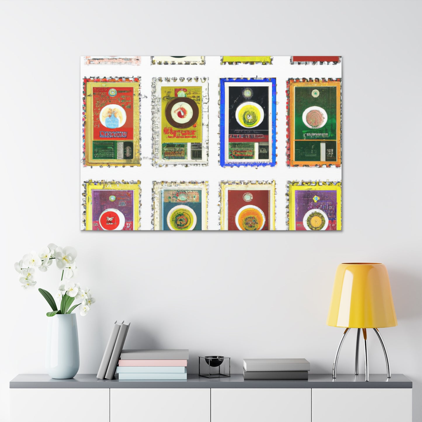 Global Stamp Collection. - Postage Stamp Collector Canvas Wall Art