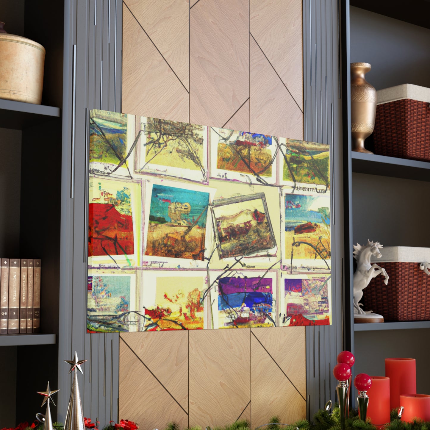 International Art Series - Postage Stamp Collector Canvas Wall Art