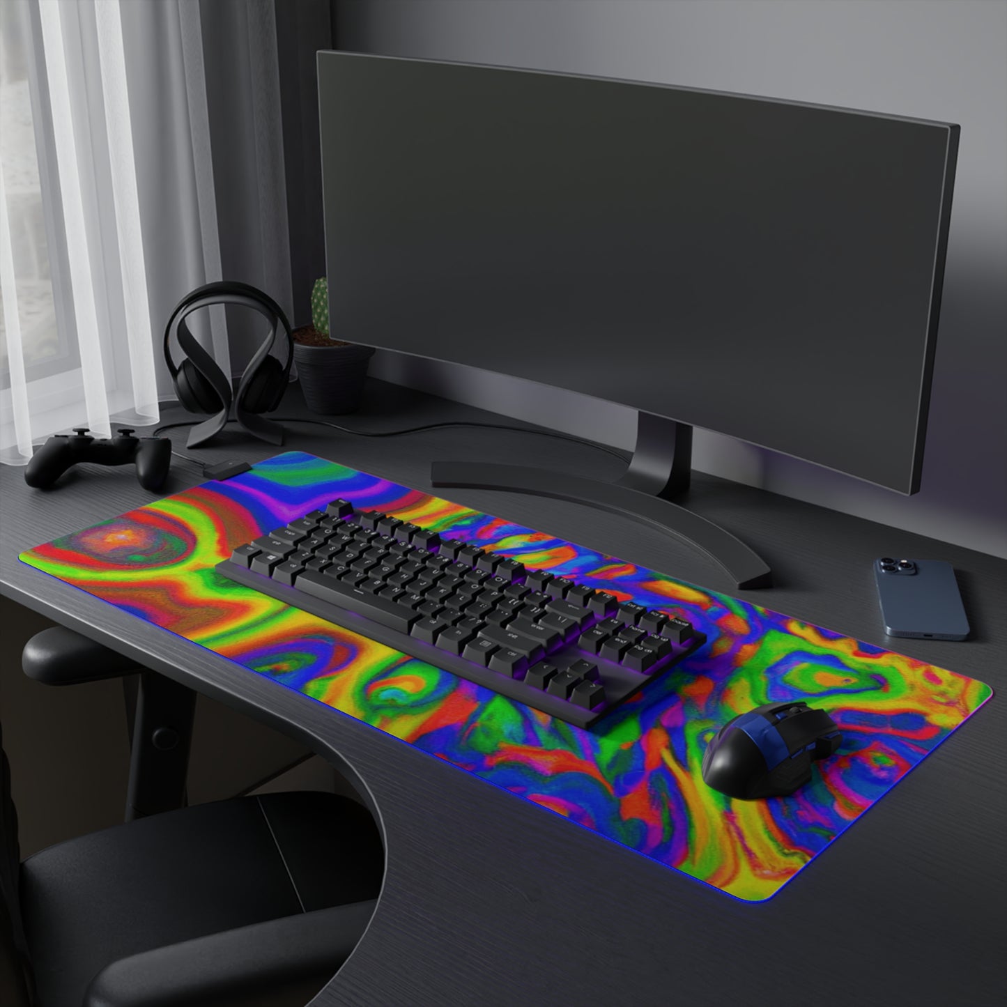 Johnny Jetpack - Psychedelic Trippy LED Light Up Gaming Mouse Pad