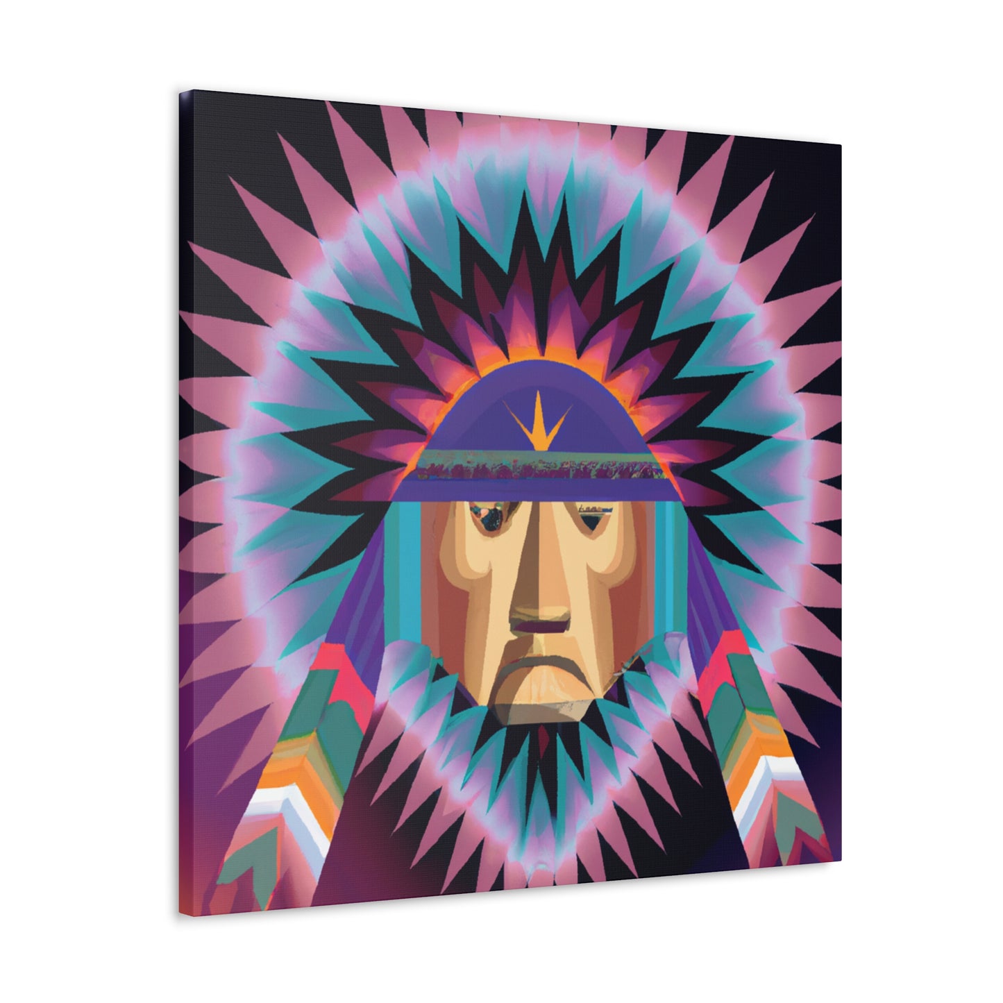 Tecumseh Strongbear - Native American Indian Canvas Wall Art